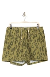 Abound Recycled 5" Volley Swim Shorts In Olive Eyes Leopard