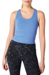 Sweaty Betty Athlete Seamless Cropped Workout Tank Top In Regatta Blue