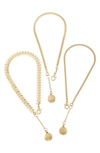 Vince Camuto Mixed Chain Anklets In Gold