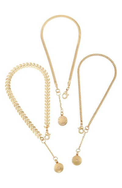 Vince Camuto Mixed Chain Anklets In Gold