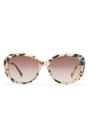 Kenneth Cole 56mm Cat Eye Sunglasses In Blonde Havana / Gradient Brown