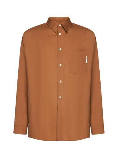 Marni Chest-pocket Button-down Shirt In Brown