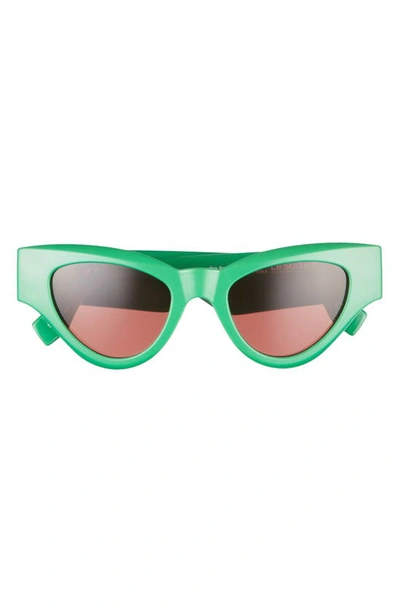 Le Specs Fanplastico 50mm Small Cat Eye Sunglasses In Parakeet Green