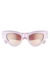 Le Specs Fanplastico 50mm Small Cat Eye Sunglasses In Orchid
