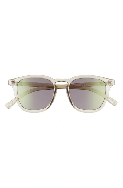Le Specs No Biggie 49mm Mirrored Small Round Sunglasses In Eucalyptus