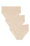 Natori Bliss Flex Bikinis, Set Of 3 In Café