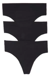 Natori Bliss Flex Thongs, Set Of 3 In Black