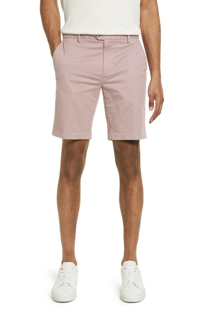 Reiss Wicket Stretch Cotton Chino Shorts In Dusty Rose