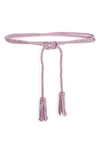 Ada Fringe Soga Leather Belt In Purple