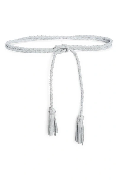 Ada Fringe Soga Leather Belt In Grey Python