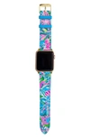 LILLY PULITZER GOLDEN HOUR LEATHER 19MM APPLE WATCH® WATCHBAND