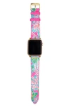 LILLY PULITZER SEAING THINGS LEATHER 199MM APPLE WATCH® WATCHBAND