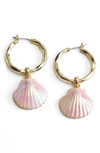 & OTHER STORIES SHELL CHARM HOOP EARRINGS