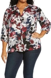 Nydj Pleated Blouse In Victoria Blossoms