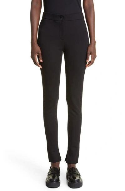 Akris Friatte Ankle Slit Stretch Jersey Pants In Charcoal