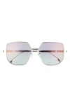 Cartier Polarized Square Sunglasses In Silver