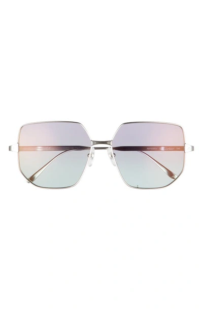 Cartier Polarized Square Sunglasses In Silver