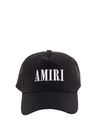 Amiri Logo-embroidered Cotton-canvas And Mesh Trucker Hat In Black