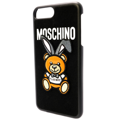Moschino Playboy Teddy Iphone Case In Black