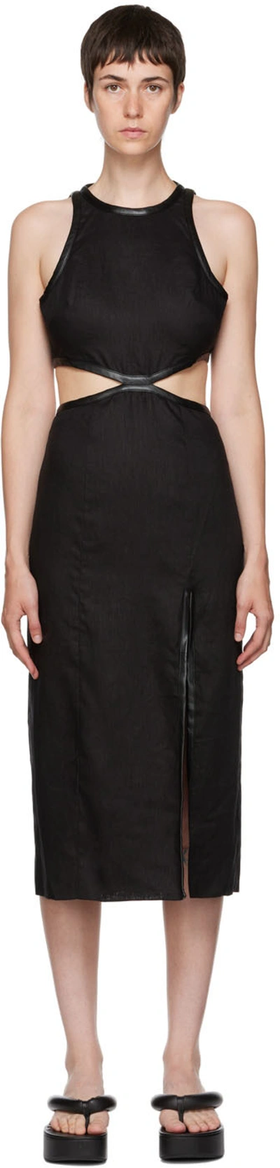 Staud Delmore Open-back Cutout Midi Dress In Black