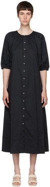 Staud Black Vincent Midi Dress In Black