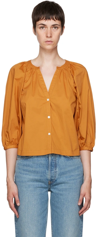 Staud Brown Dill Blouse In Honey