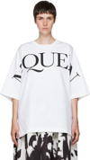 Alexander Mcqueen Logo Cotton T-shirt In 0909 White / Black