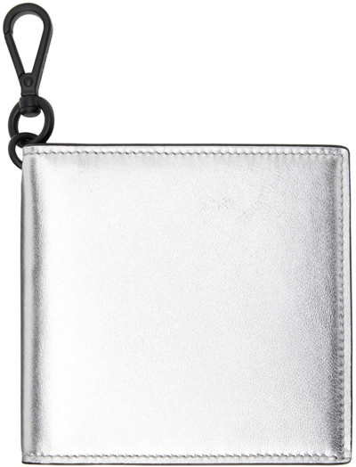 Alexander Mcqueen Silver Leather Bifold Wallet In 1402 Silver
