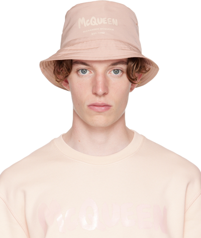 Alexander Mcqueen Pink Graffiti Bucket Hat In Rose
