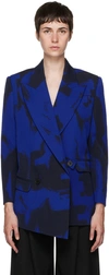 Alexander Mcqueen Blue Graffiti Blazer In 4148 Electric Blue B