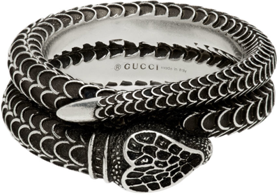 Gucci Silver Garden Snake Ring | ModeSens