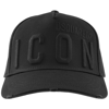Dsquared2 Black Embroidered Baseball Cap In Black