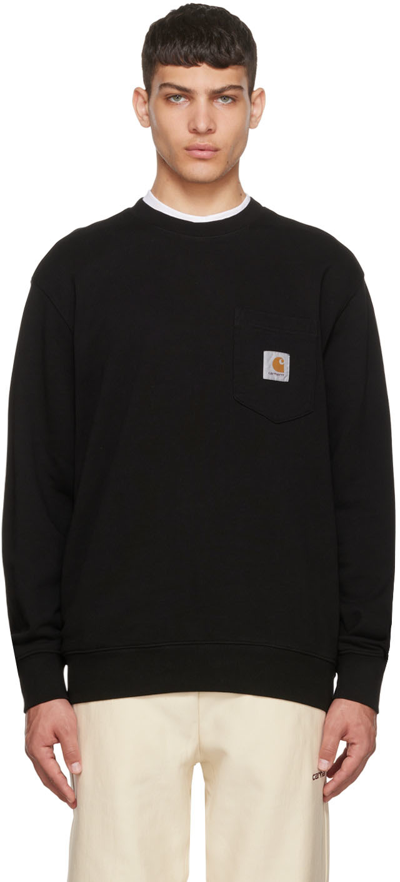 Carhartt Black Pocket Sweatshirt In Navy