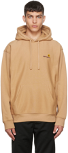 Carhartt American Script Cotton Hoodie In 07exx Dusty H Brown