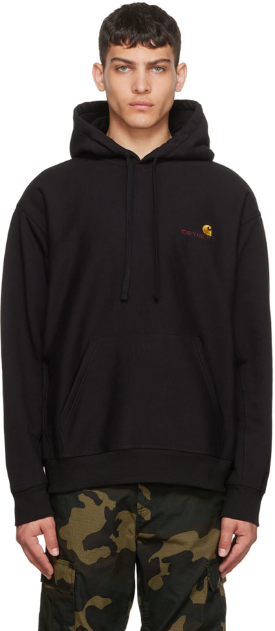 CARHARTT BLACK AMERICAN SCRIPT HOODIE