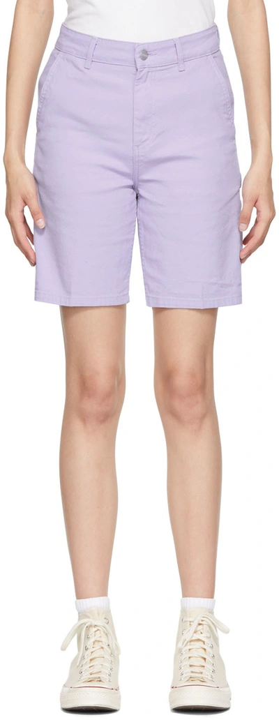 Carhartt Purple Pierce Shorts In Soft Lavender