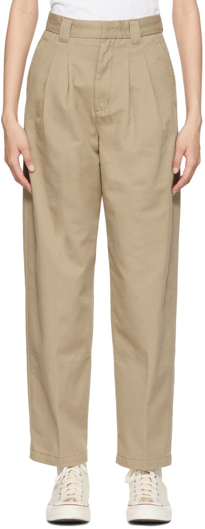 Carhartt Beige Tristin Trousers In Leather
