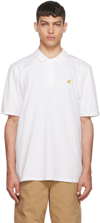 Carhartt Chase Cotton Piqué Polo Shirt In White