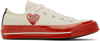 COMME DES GARÇONS PLAY OFF-WHITE & RED CONVERSE EDITION CHUCK 70 LOW-TOP SNEAKERS