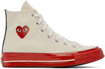 Comme Des Garçons Play Cdg Play X Converse Unisex Chuck 70 High-top Sneakers In White
