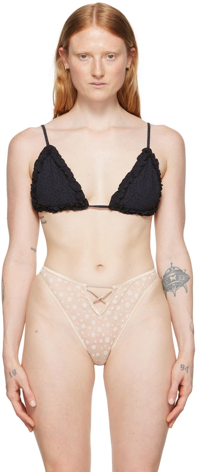 Le Petit Trou Black Flot Bikini Top