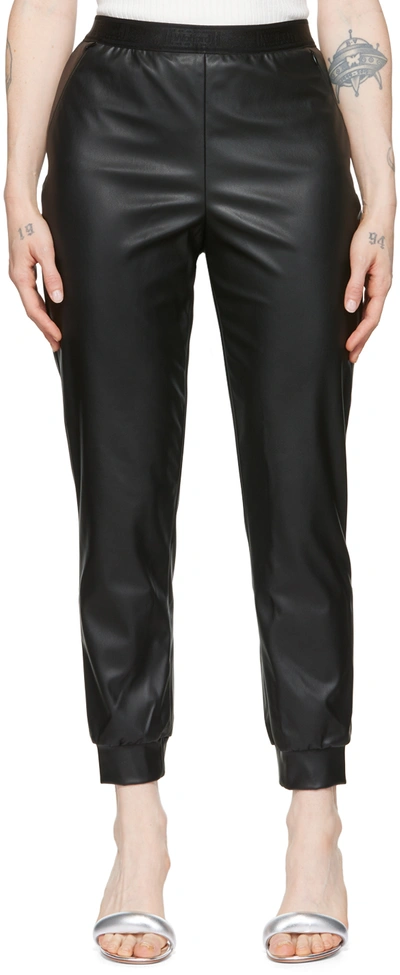Wolford Vegan Leather Track Pants In 7005 Black