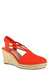 Impo Taedra Stretch Espadrille Platform Wedge Sandal In Persimmon