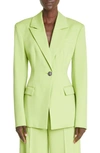 Attico Green Single-breasted Blazer In Pistachio