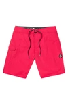 Volcom Lido Mod 2.0 Board Shorts In Crmine Red