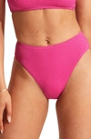 Seafolly Sea Dive High Waist Bikini Bottoms In Fuchsia Rose