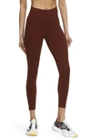 Nike Women's One Luxe Mid-rise 7/8 Leggings In Brown