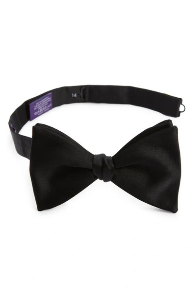 Ralph Lauren Purple Label Pre-tied Silk Bow Tie In Black