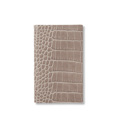 Smythson Panama Notebook In Mara In Taupe