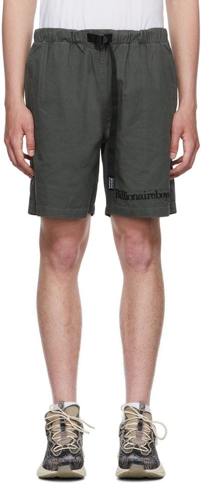 Billionaire Boys Club Logo-embroidered Belted Cotton-twill Shorts In Green